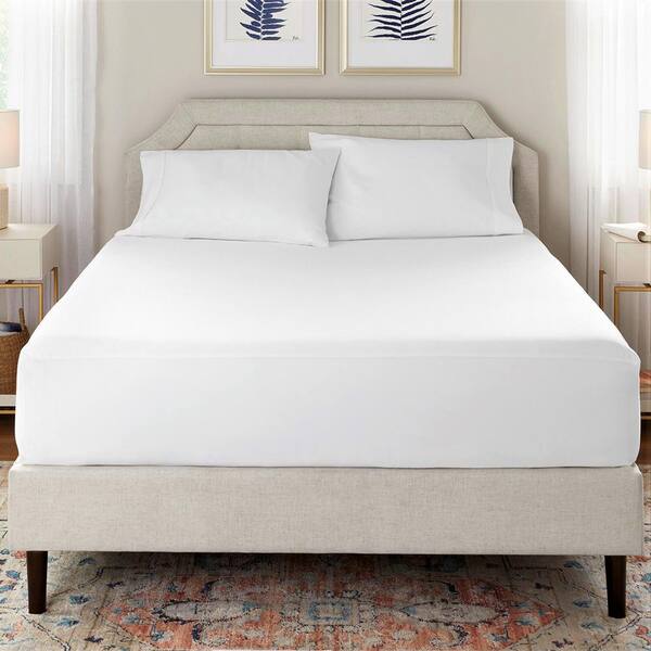 StyleWell Waterproof and Antimicrobial Fitted Twin Extra Long Polyester Mattress Protector