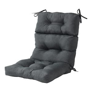 22 in. x 44 in. Outdoor High Back Dining Chair Cushion in Carbon