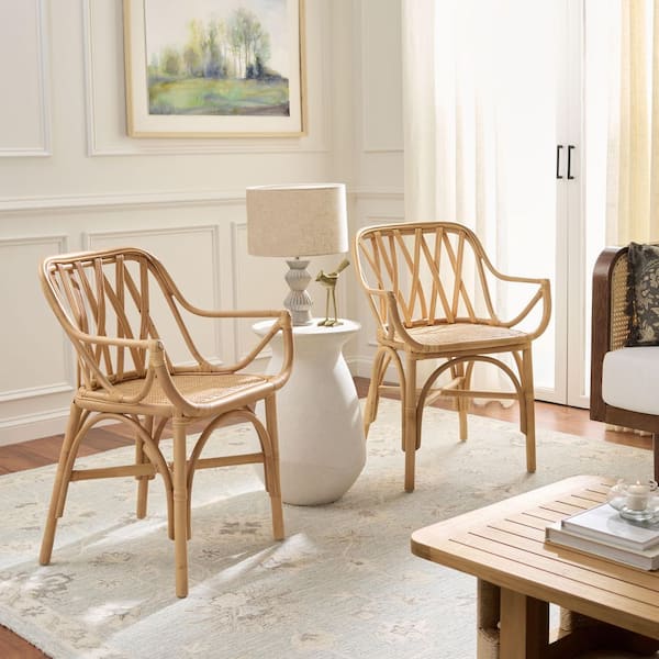 Serafima Rattan Natural Arm Chair (Set of 2)