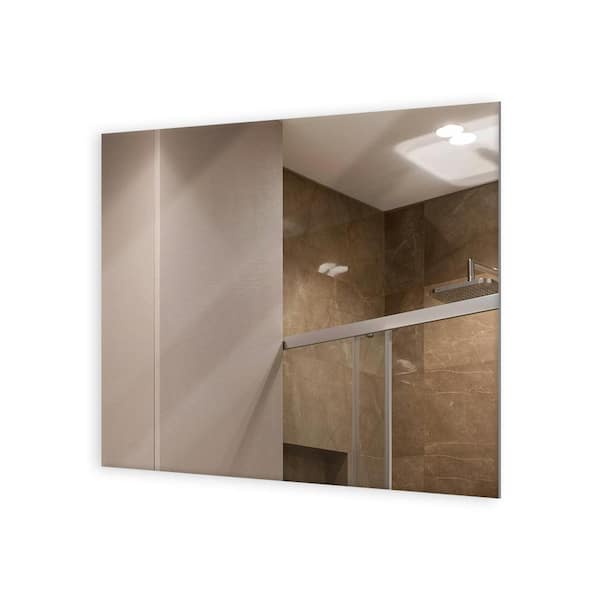 Fab Glass and Mirror 24 in. x 24 in. Frameless Square Tempered Wall Mount Mirror 3/16 in. Thick Flat Edge polish Bathroom and Vanity Mirror