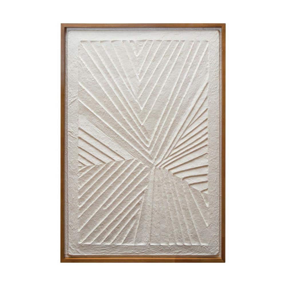 Natural Oak Framed Embossed Handmade Paper Wall Art