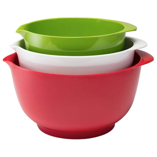 Melamine Mixing Bowl Set of 3 with Nonskid Bottoms - 2, 3, & 4 liter bowls