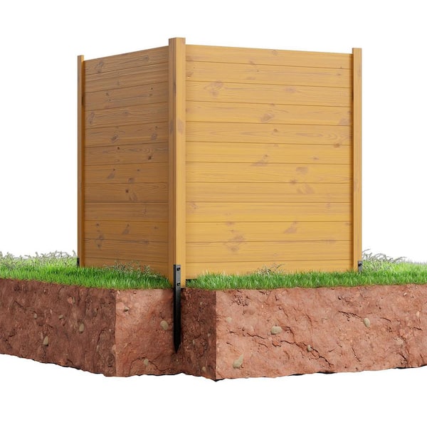 HOMEIBRO 38 in. W x 42 in. H Wood Garden Fence Privacy Fence in Natural