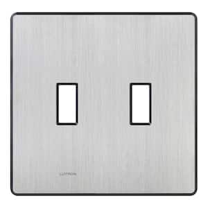 Fassada 2 Gang Toggle Switch Cover Plate for Dimmers and Switches, Stainless Steel (FW-2-SS)