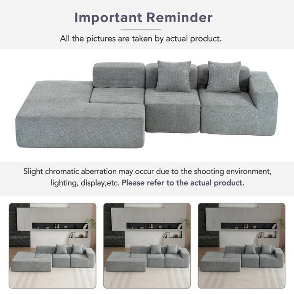 Nestfair 116.5 in. Fabric Boucle Full-Compressed Sectional