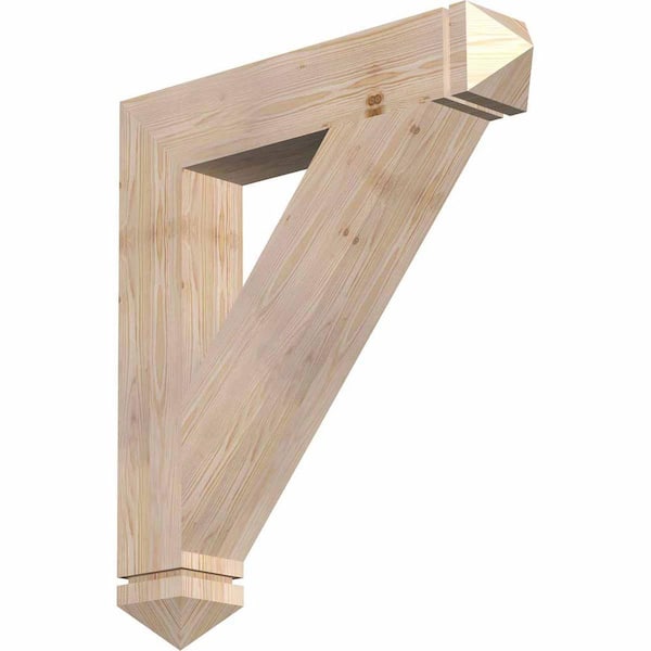 Ekena Millwork 5-1/2 in. x 36 in. x 32 in. Douglas Fir Traditional Arts and Crafts Smooth Bracket