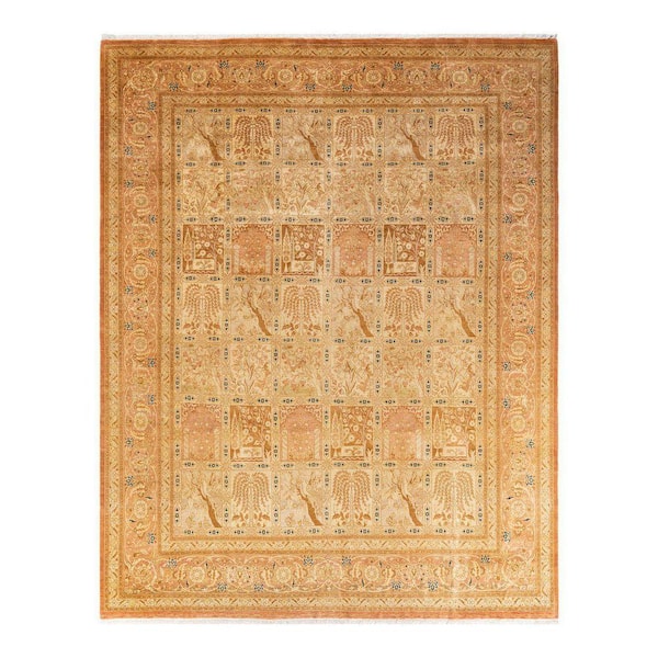 Mogul Traditional Brown 8 ft. 2 in. x 10 ft. 5 in. Oriental Area Rug