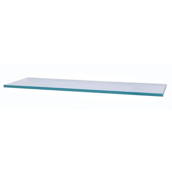 Unbranded Glacier 24 in. x 12 in. Clear Glass Shelf