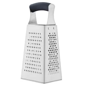 Tablecraft SG204BH 9 1/2 6-Sided Stainless Steel Box Grater with Soft Grip