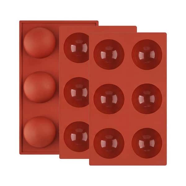 Semi Sphere Silicone Mold 1.5 in. 15 Cavity Food Grade Silicone Baking Mold with Nonstick Surface 2-Pack