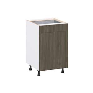 Timberline 21 in. W x 34.5 in. H x 24 in. D Slab Walnut Shaker Assembled Base Kitchen Cabinet with a Drawer