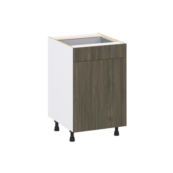 Medora 21 in. W x 34.5 in. H x 24 in. D Textured Slab Walnut Shaker Assembled Base Kitchen Cabinet with a Drawer