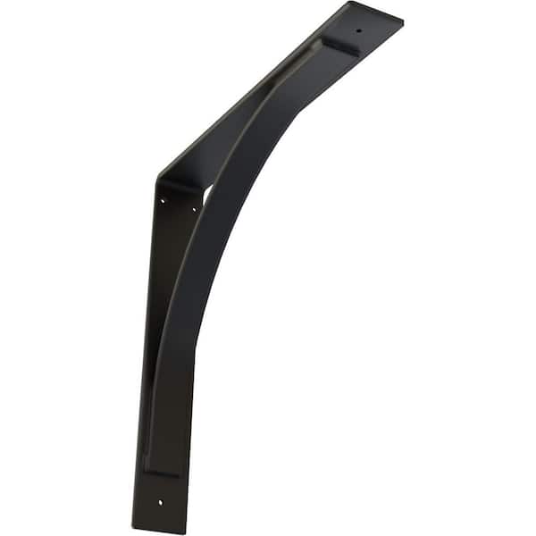 Ekena Millwork 3 in. W x 20 in. H x 20 in. D Powder Coated Black Morris Steel Bracket