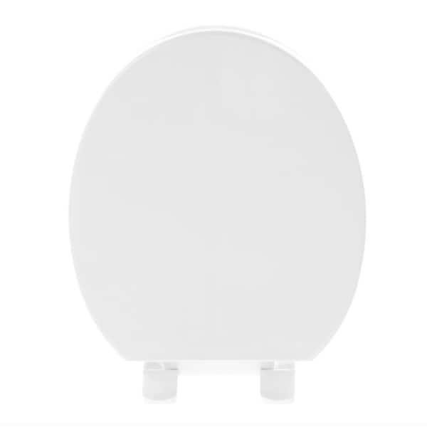 FBJ I1200S Round Close Front Toilet Seat Slow Close Tool Free Installation in White