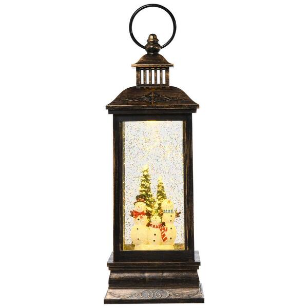 HOMCOM 10 .75 in. Christmas Snow Globe Water Lantern