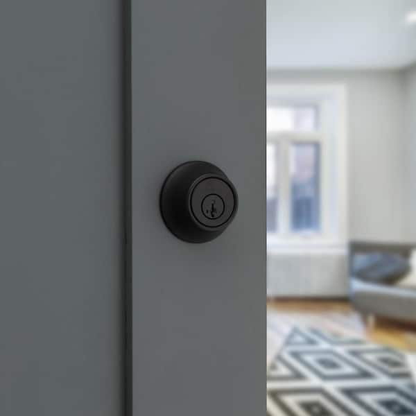 660 Series Matte Black Single-Cylinder Deadbolt Featuring SmartKey Security