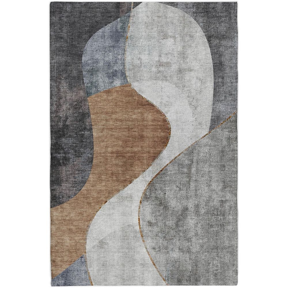 Dream Shag Premium Machine Washable Abstract ADS633 Gray 9 ft. x 12 ft. Area Rug price history on PriceWatchPro