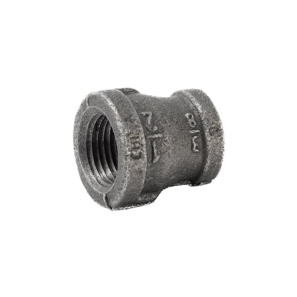 Southland 1/2 in. x 3/8 in. Black Malleable Iron FPT x FPT Reducing Coupling FItting