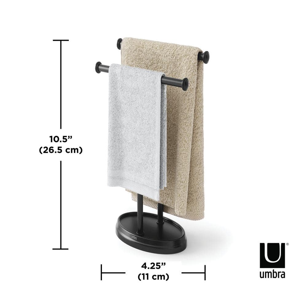 Black Nickel Freestanding Double Towel Stand