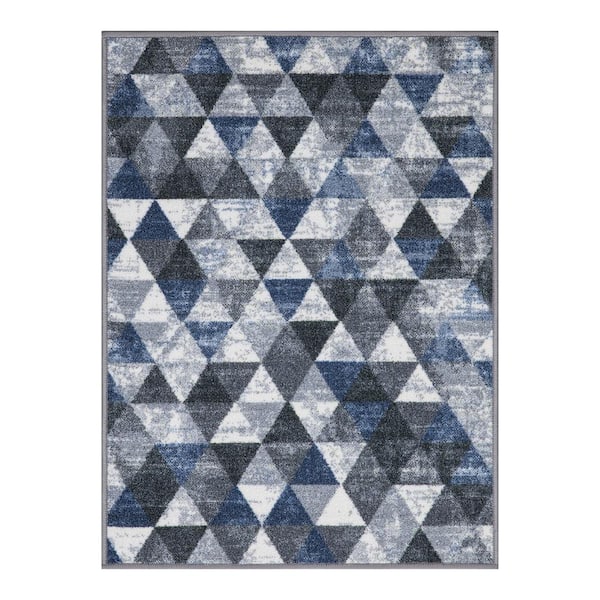 Ottomanson Ottohome Non-Slip Rubberback Modern Solid 2x3 Indoor Area Rug/Entryway Mat, 2'3 inch x 3', Gray