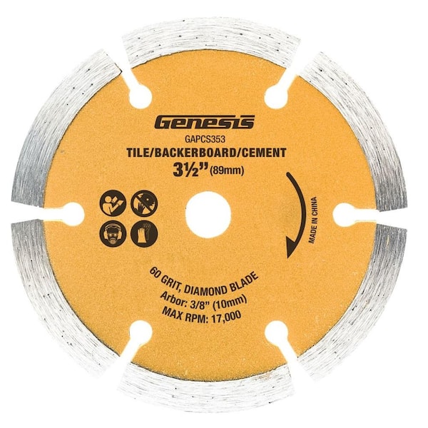 Genesis 3-1/2 in. Dry-Cut Diamond-Coated Plunge Circular Saw Blade for Tile, Backerboard and Cement