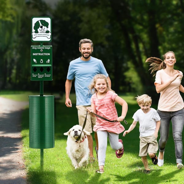 Dog Waste Station, Commercial Dog Poop Station, 11.5 Gal. Pet Waste Bin with 50 Can Liners Bag Dispenser