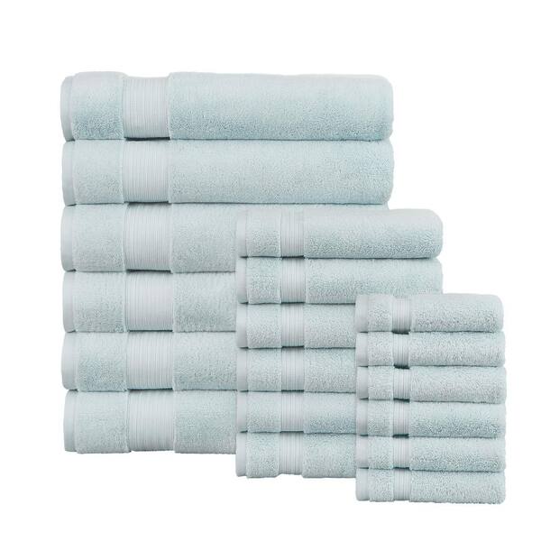 Home Decorators Collection Egyptian Cotton 18-Piece Bath Sheet Towel Set in Raindrop