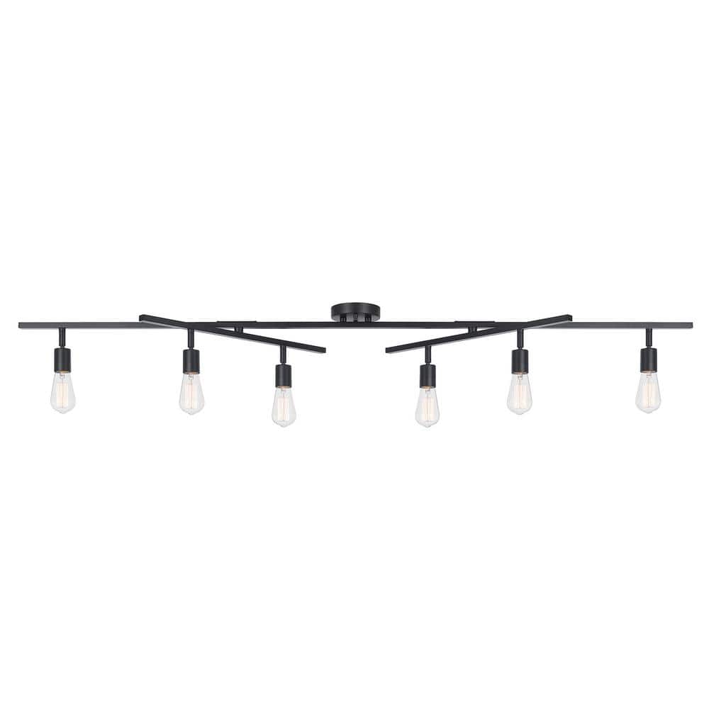 Matte Black 6-Light Double Swivel Track Lighting