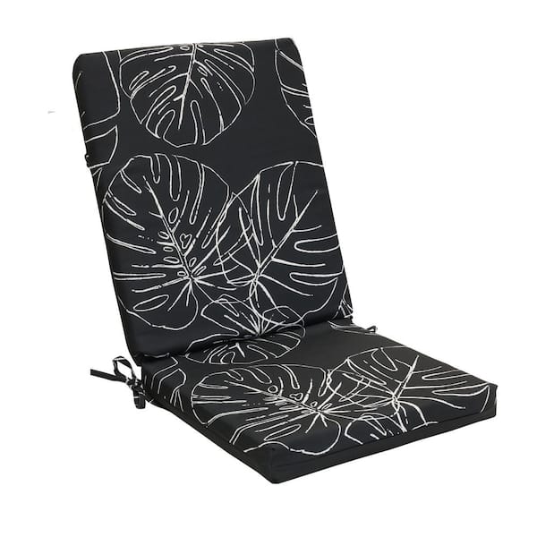 OUTDOOR DECOR BY COMMONWEALTH Ebony Outdoor Cushion High Back in Black 22 x 44 - Includes 1-High Back Cushion