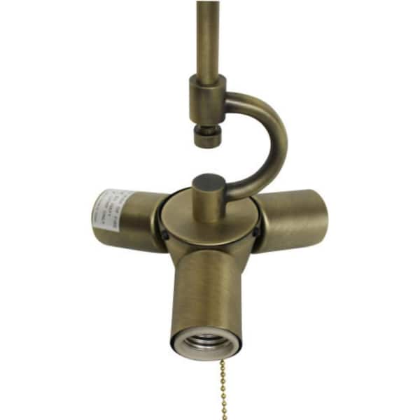 TOBILI Antique Brass Color Pendant Light Fixture for 3 Lights Vintage Ceiling Hanging Light Fixture with Fabric Cord for Home