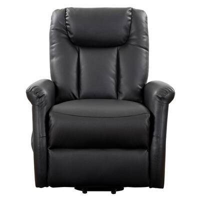 Arlington Black Leather Gel Power Lift and Rise Recliner
