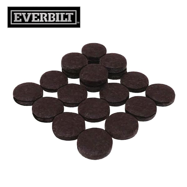 Everbilt 3/4 in. Brown Round Felt Heavy Duty Self-Adhesive Furniture ...