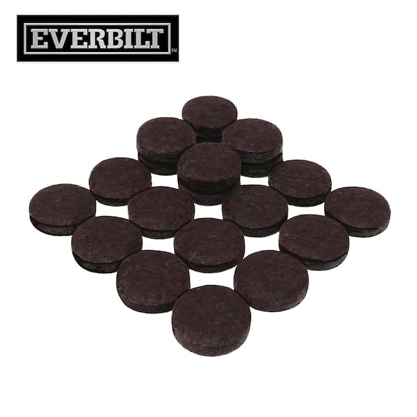Everbilt 3/4 in. Brown Round Felt Heavy Duty Self Adhesive Furniture Pads (20-Pack)