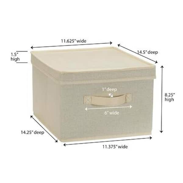 100 qt. Linen Clothes Storage Bin with Lid in Beige (3-Box)