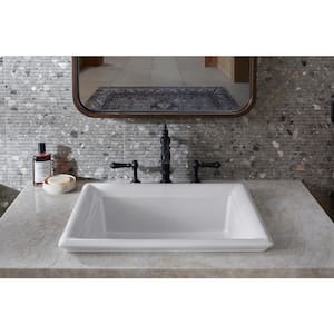 Artifacts 21 in. Rectangular Drop-In Bathroom Sink in White