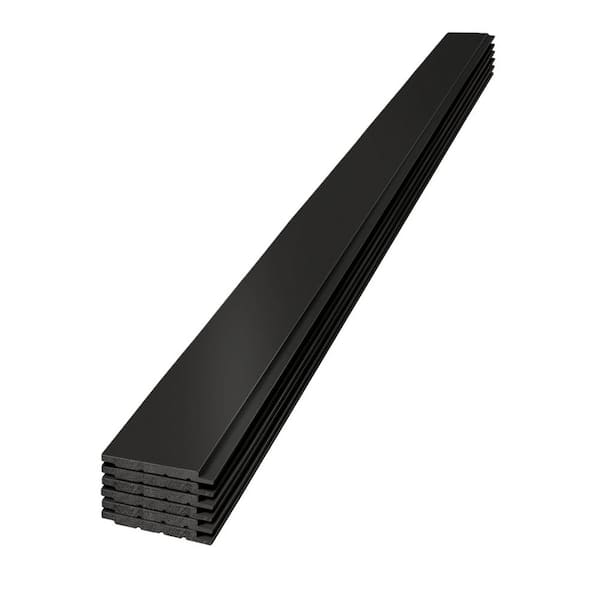 1 in. x 6 in. x 8 ft. Timeless MDF Boards Midnight Black Smooth Nickel Gap Shiplap (6-Pack)