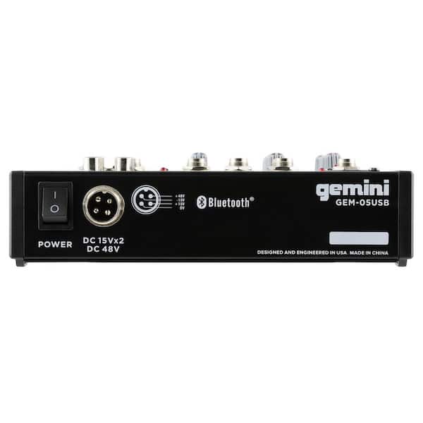 Gemini Compact 5-Channel Bluetooth Audio Mixer GEM-05USB