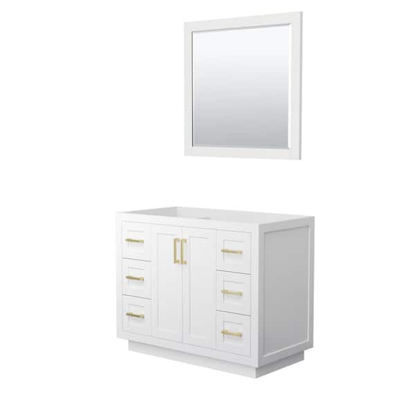 Wyndham Collection Miranda 41.25 in. W x 21.75 in. D Single Bath Vanity Cabinet Only with Mirror in White