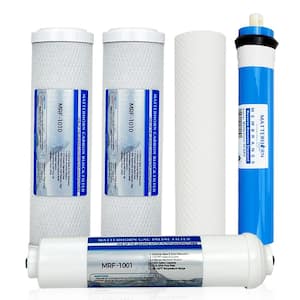 Complete Replacement Filter Set for 5-Stage 100 GPD Standard Size Reverse Osmosis System