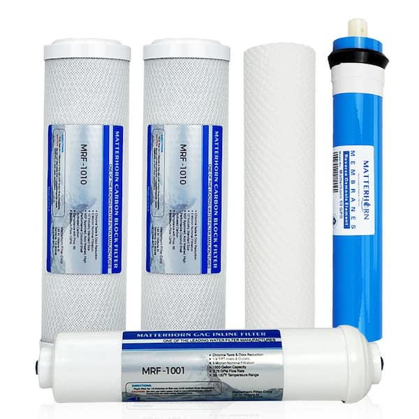 Matterhorn Complete Replacement Filter Set for 5-Stage 100 GPD Standard Size Reverse Osmosis System