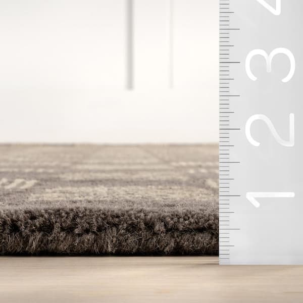 Quince Checkered Wool Grey 6 ft. x 9 ft. Indoor/Outdoor Patio Rug