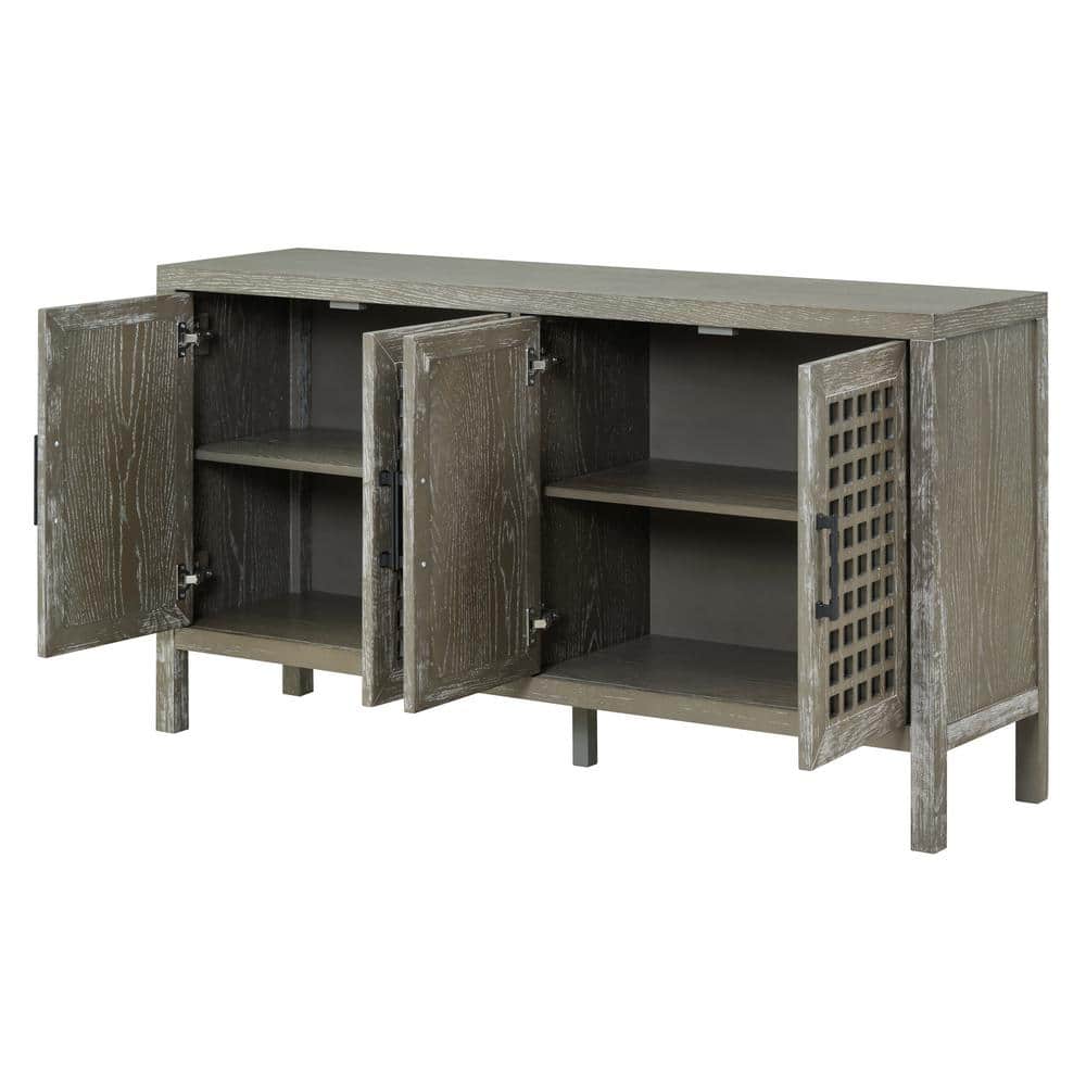 58 in. W x 15 in. D x 32 in. H Bathroom Gray Linen 20238317