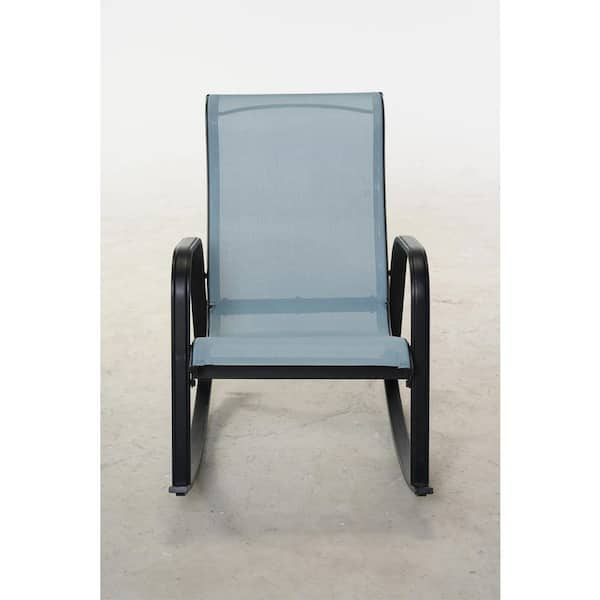 Blue Metal Detachable Outdoor Rocking Chair with Arms MD7120613