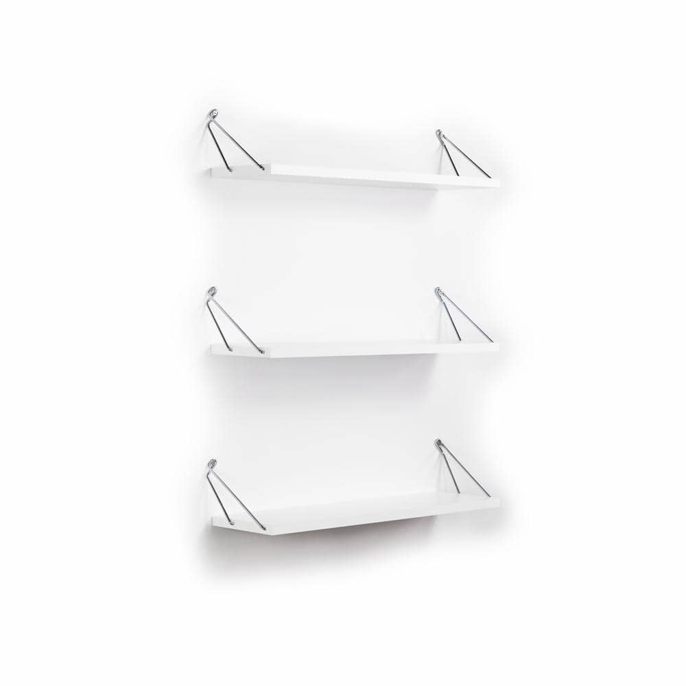 Rustic Floating Wall Decor 24 in. W x 7 in. D White Metal Decorative Wall S