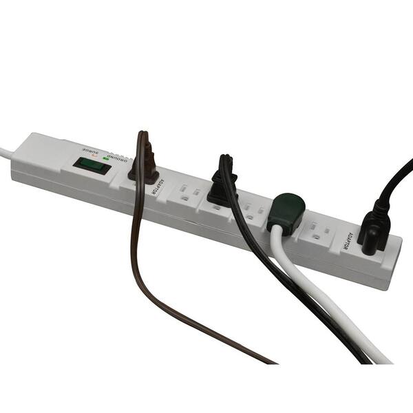 Power By Go Green 7 Outlet Surge Protector W 6 Ft Heavy Duty Cord Gg 17636 The Home Depot