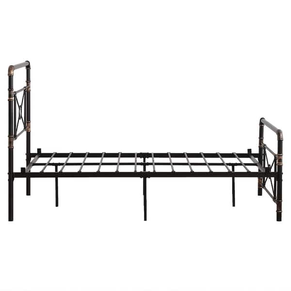 Twin Modern Water Pipe Iron Bed Frame with Cross Design