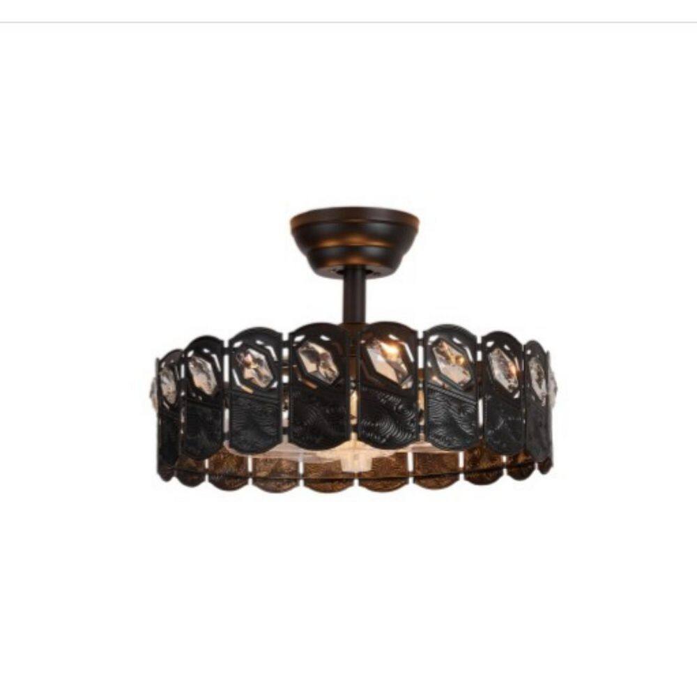 17.72 in. Farmhouse Black Downrod Mount Ceiling Fan with Light Rustic Fandelier with Remote Reversible Fan Blades price history on PriceWatchPro
