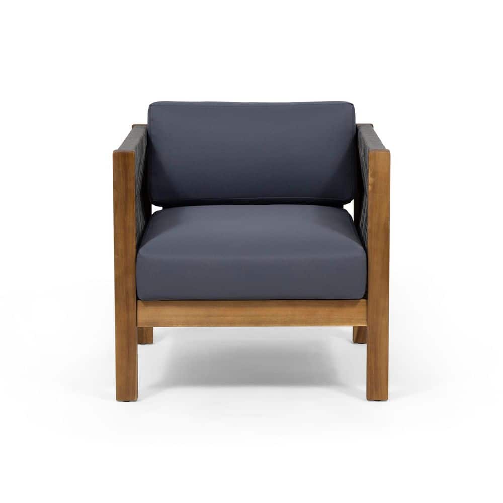 Wood Teak Outdoor Dining Chair with Gray Cushions (1-Pack) price history on PriceWatchPro