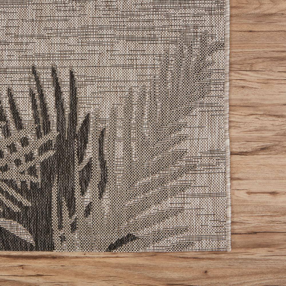 Captiva Coastal Black & Gray Palm Indoor/Outdoor Area Rug, 7'9" x 9'5"