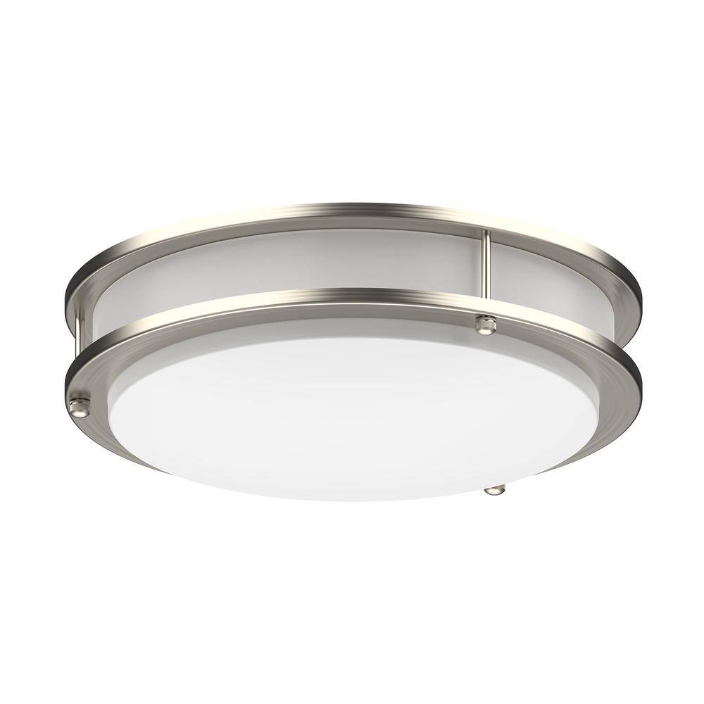 12 in. Modern Brushed Nickel Double Ring LED Flush Mount Ceiling Light Fixture For Kitchen Bedroom 4000K (1-Pack) price history on PriceWatchPro